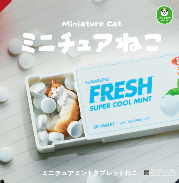 1.Gashapon Panda ‘s Ana Miniature Cat – Mint Tablet Cat